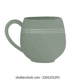 Colorful cup for the tea or coffee, detailed vector art.