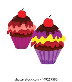 colorful cupcake
