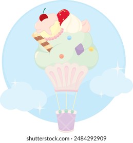 Colorful Cupcake Hot Air Balloon