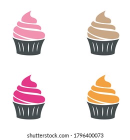 Colorful cupcakes Vector design on a white background