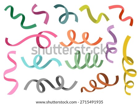Colorful Curled Ribbon Confetti Elements for Party Decoration 