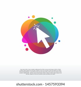 Colorful Cursor logo designs vector, Color Online Cursor logo