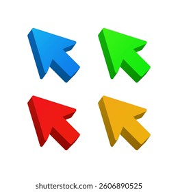 Colorful cursor vector icon set.