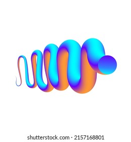 Colorful curve blend shape. Swirling gradient flow. Vector.