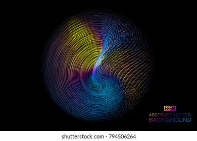 Colorful curve composition Glowing spiral abstract texture pattern background
