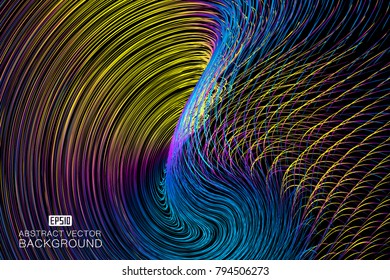 Colorful curve composition Glowing spiral abstract texture pattern background