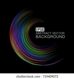 Colorful curve consisting of abstract background