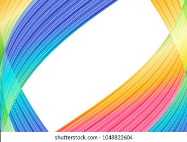Elementos coloridos de la curva en el fondo blanco, diseño rayado de la abstracción