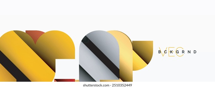 Formas geométricas de curva colorida no branco