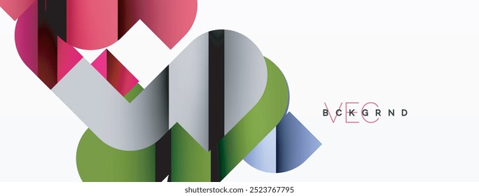 Formas geométricas de curva colorida no branco