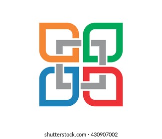 colorful curve ornament pattern abstract image vector icon