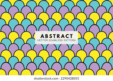 Colorful curve shapes abstract seamless repeating pattern
