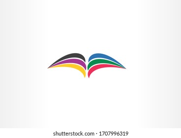 Colorful curve vector concept logo