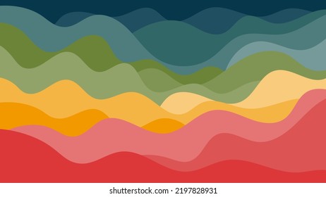 Colorful Curve Wave Distortion Abstract Background