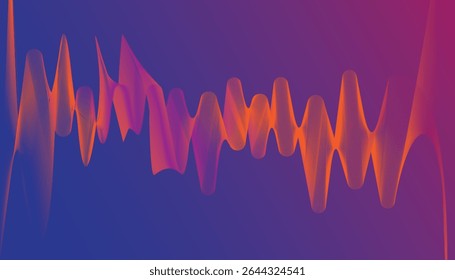 Colorful Curved Line Mesh on Deep Blue Gradient