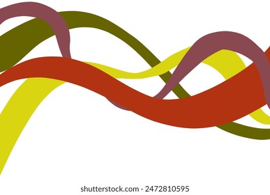 colorful curved lines abstract background, no background