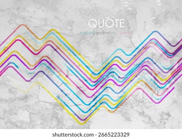 Colorful curved lines abstract geometric grunge background. Minimal vintage concept vector design