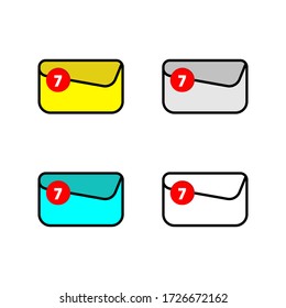 Colorful Curved and Modern Vector Text Message and Mail Icon