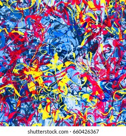 Colorful curved stripes. Like mix pigments Seamless pattern for fabric, wrapping, home decor.