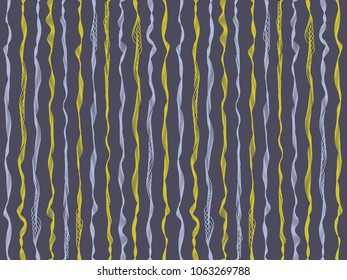 Colorful curved stripes vertical lines vector shirt pattern. Thin intersecting and parallel bent lines, curve wavy ribbons clothing fabric.  Wavy stripes ripple silk fabric texture textile.