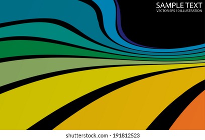 Colorful curved vector background rainbow template -  Vector twisted  background illustration