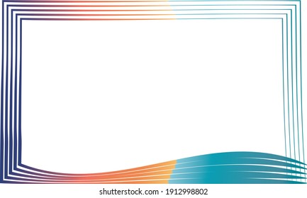 colorful curved vector lines frame for photo or web background