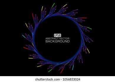 The colorful curves make up the abstract background of the rotating luminescence.