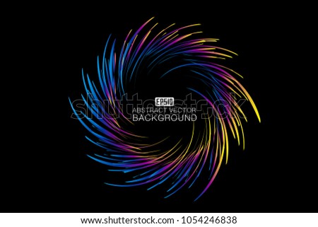 The colorful curves make up the abstract background of the rotating luminescence.