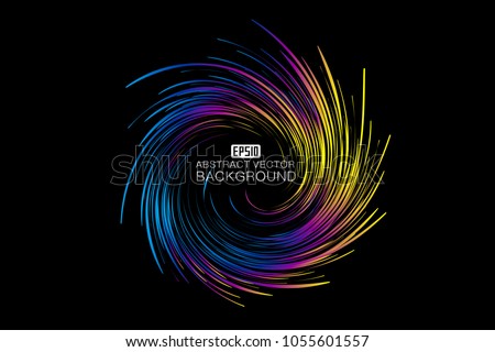 The colorful curves make up the abstract background of the rotating luminescence.