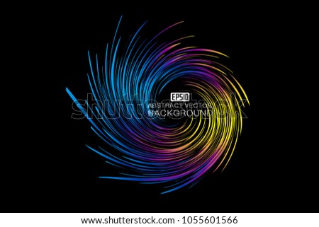 The colorful curves make up the abstract background of the rotating luminescence.