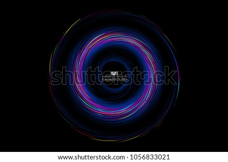 The colorful curves make up the abstract background of the rotating luminescence.