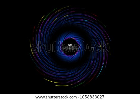 The colorful curves make up the abstract background of the rotating luminescence.