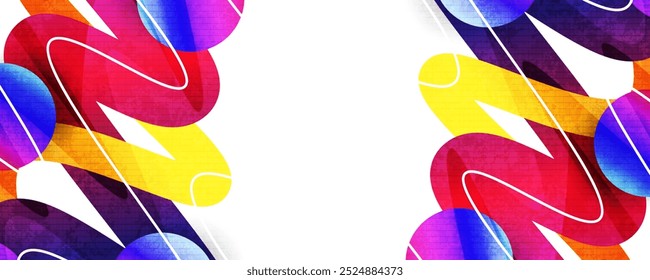 Colorful Curvy Line Shapes Background with Textured Effect. Creative Design for Banner, Poster or Advertising