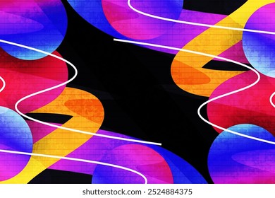 Colorful Curvy Line Shapes Background with Textured Effect. Creative Design for Banner, Poster or Advertising