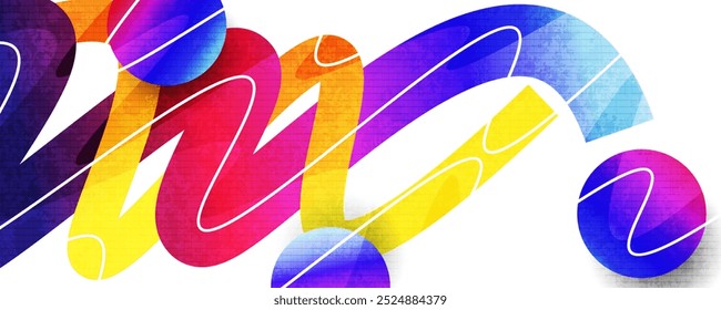 Colorful Curvy Line Shapes Background with Textured Effect. Creative Design for Banner, Poster or Advertising