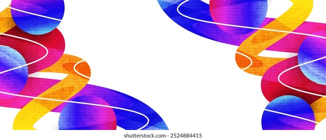 Colorful Curvy Line Shapes Background with Textured Effect. Creative Design for Banner, Poster or Advertising