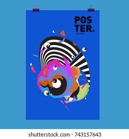 Abstract  Colorful Curvy Liquid Cover and Poster Design Template. Flat Line Shape and Pattern Layout Design Template.
 
