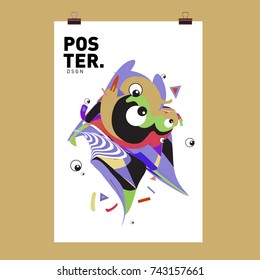 Abstract  Colorful Curvy Liquid Cover and Poster Design Template. Flat Line Shape and Pattern Layout Design Template.
 