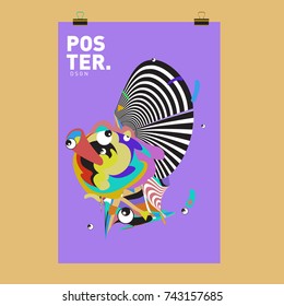 Abstract  Colorful Curvy Liquid Cover and Poster Design Template. Flat Line Shape and Pattern Layout Design Template.
 