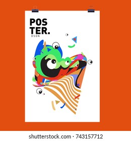 Abstract  Colorful Curvy Liquid Cover and Poster Design Template. Flat Line Shape and Pattern Layout Design Template.
 