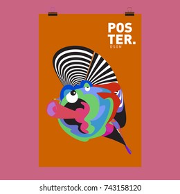 Abstract  Colorful Curvy Liquid Cover and Poster Design Template. Flat Line Shape and Pattern Layout Design Template.