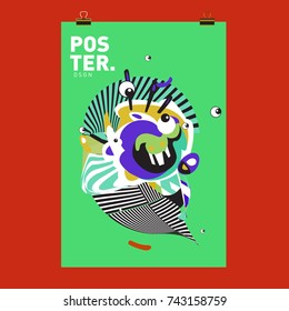 Abstract  Colorful Curvy Liquid Cover and Poster Design Template. Flat Line Shape and Pattern Layout Design Template.