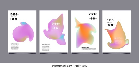Abstract  Colorful curvy liquid covers and poster set. Bubble shapes layout design composition and template.
 