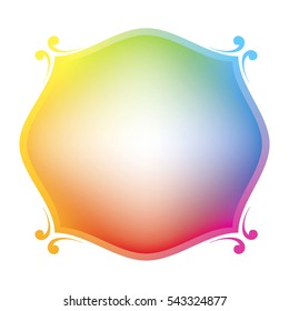 Colorful curvy rainbow spectrum full color background frame with empty space for copy or logo