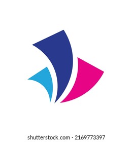 Colorful curvy shapes vector logo. Flat curved logo. Logo for company, agency, finance, consultant, event, and brand.