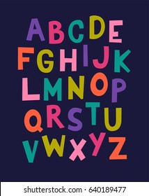 Colorful cute alphabet vector design