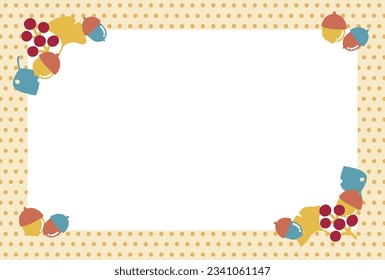 Colorful and cute autumn material frame illustration