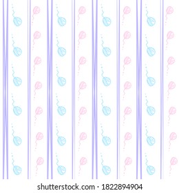 colorful cute baby and fish pattern for banner or brochure