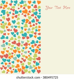 Colorful cute background with hearts