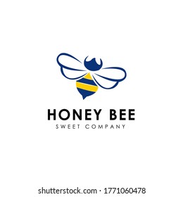 Colorful Cute Bee Queen logo design inspiration